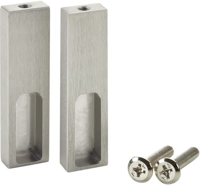 SOTECH 1 paar zijsteunen NANO mat geborsteld (onderbouwmontage, 75 x 20 x 10 mm massief aluminium, look roestvrij staal) Kaststanghouder voor design kleerkastbuis