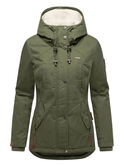 Marikoo dames winterjas met teddyfleece voering & capuchon