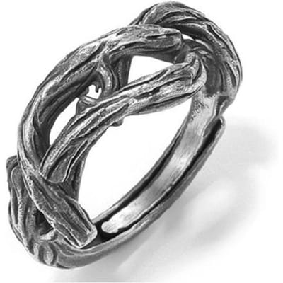 S925 Sterling Zilver Originele Tak S925 Ring Eenvoudige Heren- en Dames Open Ring (Hy ) Large gray
