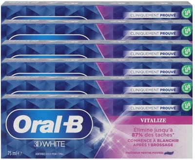 Oral-B 3D White Vitalize Tandpasta Family Pack – 6 × 75 ml