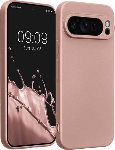 kwmobile metallic telefoonhoesje van TPU - geschikt voor Google Pixel 9 Pro - Flexible case voor smartphone - In metallic roségoud
