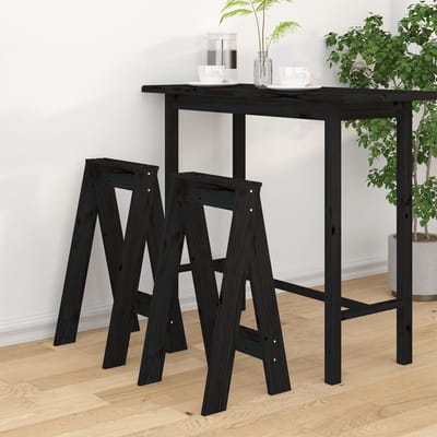 vidaXL - Krukken - 2 - st - 40x40x75 - cm - massief - grenenhout - zwart