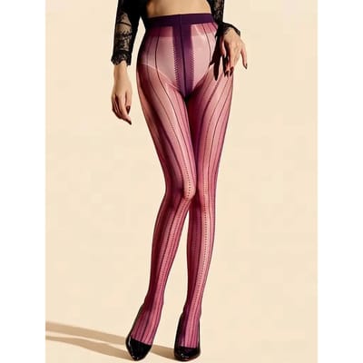 Dames 1D Dunne Streep Figuurcorrigerende Been Panty Kousen Elastisch Olie Glanzend Glanzend Doorzichtig Dienstmeisje Kousen Panty Open Kruis Panty One Size
