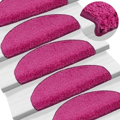 vidaXL - Trapmatten - 15 - st - 65x21x4 - cm - Roze - Halfrond - Groot