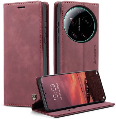CaseMe Hoesje - Geschikt voor Xiaomi 17 Ultra Hoesje - CaseMe 013 Book Case - Bordeaux