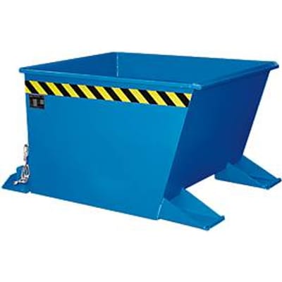 Kiepbak voor spanen SGU-RZ30, voor trolleytreinen, olie- en waterdicht, 300 l, RAL 5012 blauw