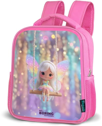 NoBoringSuitcases.com® - Rugzak roze - Schooltas meisjes - Fee - Elf - Regenboog - Kinder rugtas meisje - Boekentas kind - Kinderrugzak voor school - Schoolrugzak