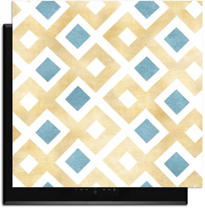 KitchenArt - Golden Diamond Grid - Inductie Beschermer - 59x52 cm - Kookplaat Beschermer - Luxe Afdekplaat Inductieplaat - Anti-slip & Oprolbaar - Beschermmat Inductiekookplaat