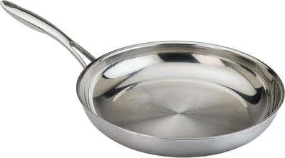 Roestvrijstalen Koekenpan - Bakpan Koekenpan - Koken en Bakken - Klinknagelloos Interieur - 32 cm diameter - Zilver