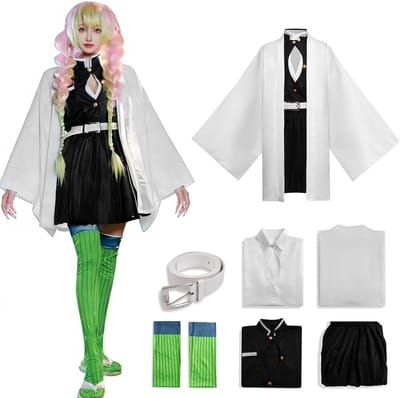 Anime Kostuum voor Giyuu, Shinobu, Mitsuri, Muichirou, Tanjiro, Nezuko en Zenitsu, Cosplay Kimono Uniform voor Carnaval, Halloween en Anime Conventies, Perfect voor Fans