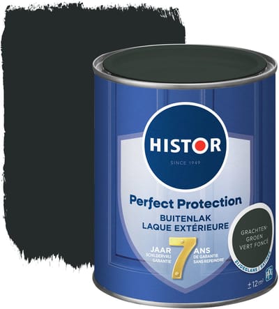 Histor Perfect Protection Buitenlak - Houtlak - Houtverf voor Buiten - Zijdeglans Verf voor Hout - Buitenverf - Grachtengroen - 0.75 L