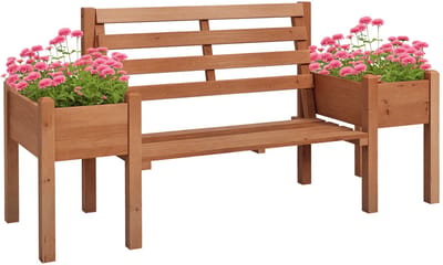 Outsunny Tuinbank Dennenhout 184L x 59B x 95H cm Bruin