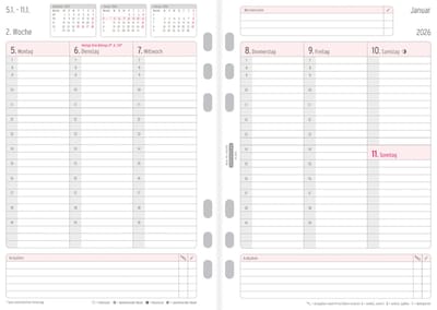 CHRONOPLAN Weekplanner 2026, 1 week/2 pagina's, A5, lijnen