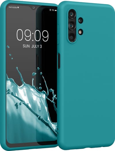 kwmobile telefoonhoesje geschikt voor Samsung Galaxy A13 4G - Hoesje voor smartphone - Back cover in mat petrol