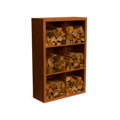 Egura cortenstaal Houtopslag 6 vakken met achterwand L100 x B38,5 x...