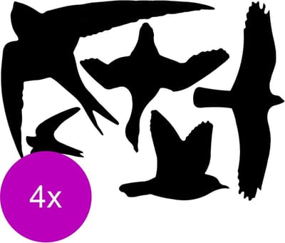 Best For Birds Raamstickers Vogel Assorti - Afweermiddel - 4 x
