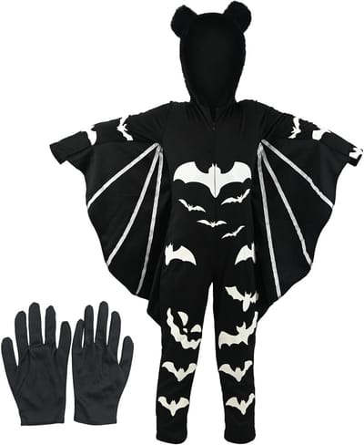 Vampier vleermuis kostuum voor kinderen, feestkleding voor Halloween, oplichtend kostuum voor jongens en meisjes