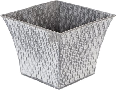 Zinken pot met diamantpatroon, H15cm