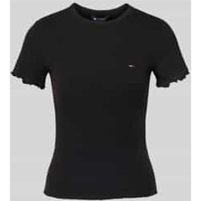 Tommy Hilfiger Tjw Slim Lettuce Edge T-shirt Black Größe: L | Hemden Outlet | Damen | Schwarz