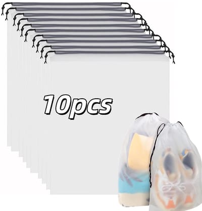 60 stuks Transparante schoenentas met trekkoord - Waterdicht en stofdicht ontwerp - Opbergtas voor schoenen op reis - Unisex schoenentas - 40*30cm - Geschikt voor het opbergen van schoenen op reis - Transparant.