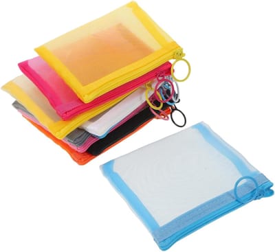 Ritssluiting Zakjes - Gaas Opbergzakjes - Kleine Spullen Organiseren - Luchtige Mesh Constructie - 10 Stuks - Diverse Kleuren