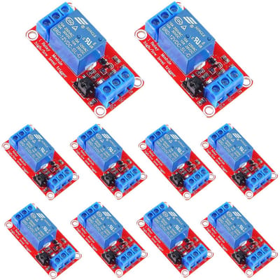 10 stuks 1-kanaals 12V Relaismodule met Optokoppelaar voor Arduino en Raspberry Pi