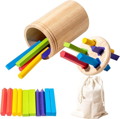 Montessori houten kleur sorteerspeelgoed voor 3 jaar - Fijne motoriek matching spel - Peuter leeractiviteit - Educatief speelgoed - Verjaardagscadeau voor jongens en meisjes