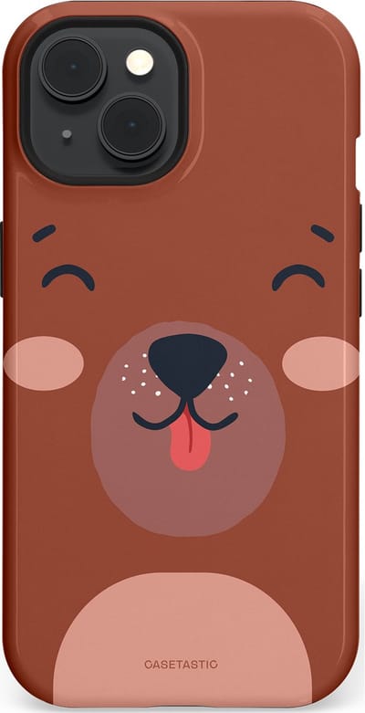 Casetastic hoesje geschikt voor Apple iPhone 15 - MagSafe - Dubbellaagse bescherming - Knuffelkopjes beer - Fashion Case - Terracotta Taupe