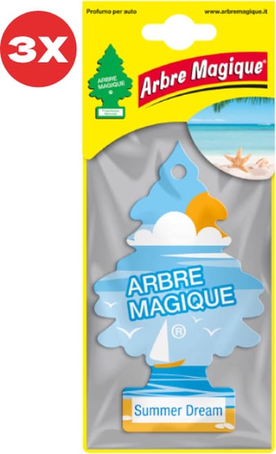 3 stuks Arbre Magique Geurboom luchtverfrisser voor in de auto Summer Dream – Car Parfum – Geurboompje – Geurbooster – Wonderboom – Geurverfrisser – Nieuwe Auto – Autogeur – Autoparfum – Geurblad