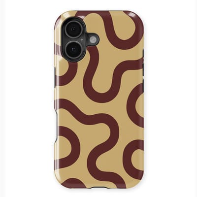 DripCase Motion Flow Tough Hoesje geschikt voor iPhone 16 | Backcover met Mag | Trendy Design | Valbescherming | Cocoa Curve