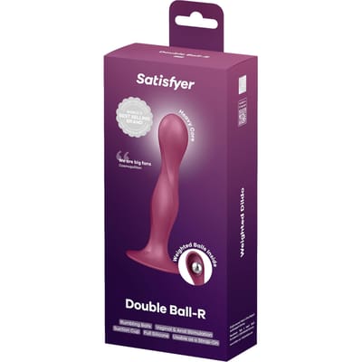 Satisfyer Double Ball-R | 18cm | Dildo | Vaginale en anale stimulatie | 2 verzwaarde ballen | Siliconen dildo | Waterdicht (IPX7) | Huidvriendelijke siliconen