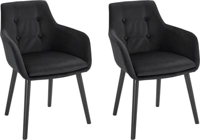 Bradford-Eetkamerstoel - Set van 2 - Zwart Fluweel