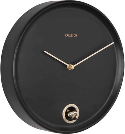 Karlsson Wandklok Esencia Cuckoo - Zwart - Ø30cm - Wandklok Modern