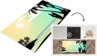 Keukenloper - Loper keuken - Strand - Surfen - Zon - Zomer - 120x60 cm - Keukenloper vinyl