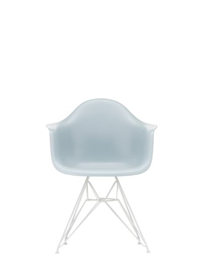 Vitra DAR Eames Plastic Armchair - ijsgrijs RE - wit