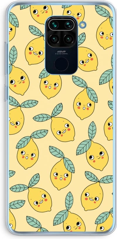 Case Company® - Hoesje geschikt voor Xiaomi Redmi Note 9 hoesje - Citroenen - Soft Cover Telefoonhoesje - Bescherming aan alle Kanten en Schermrand