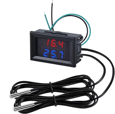 Digitale Thermometer met 2 Waterdichte Probes en Dual Display -55℃ tot +120℃ Temperatuur Meter