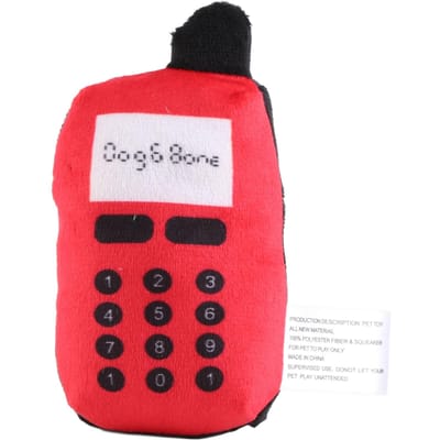 Pluche Mobiele Telefoon Huisdier Honden Katten Bijtring Doorkomende Tandjes Geluid Makend Interactief Kauwspeelgoed (Roze) rood