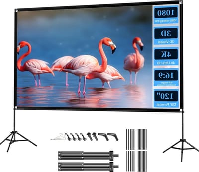 Projectiescherm met Statief - Draagbaar Scherm - Thuisbioscoop Creëren - Kreukvrij Polyester - 120 Inch - Wit