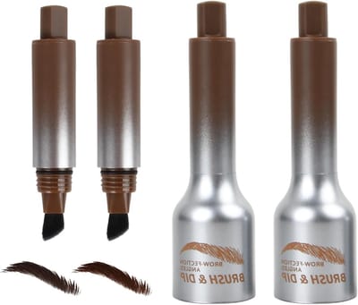 Natuurlijke Wenkbrauwpen met Haareffect, Waterdichte Gel en Hoekige Borstel voor Langdurige Wenkbrauwen en Perfecte Vormgeving