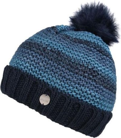 Frosty IV met Fleece gevoerde, gebreide muts met pompom van Regatta voor Dames, Muts, Marineblauw Blauw