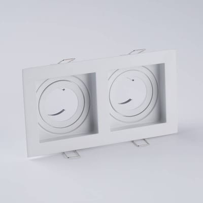 Searchlight Inbouwlamp Grid Two, 2-lamps, wit, 18,5x10 cm, aluminium, GU10