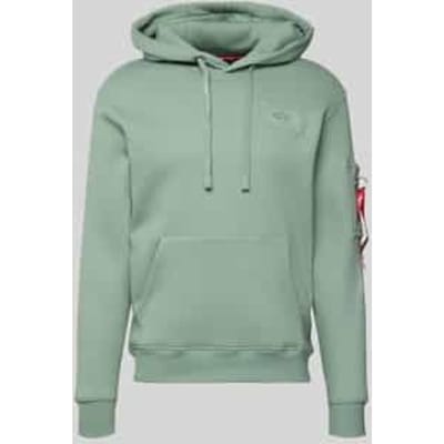 Sweatshirt met hoodie en bedrukte achterkant Alpha Industries