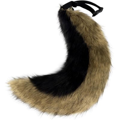 2 stuks/set Dierlijke Fursuit Oren Staart Halloweenfeest Cosplay Hoofddeksel Pluche Beest Wolfstaarten Vosoren Haarband Furry Hond COS Staart black