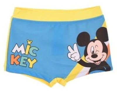 Mickey Mouse Zwemboxer - Maat 80 - Blauw met geel - strak model - Zwembroek