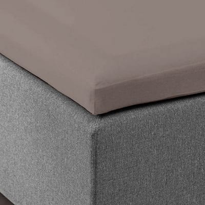 Dubbel Jersey Topper Hoeslaken 160x200/220 – 100% Katoen – Extra Dik & Zacht – 22 cm Hoek – Taupe – Y-NOT