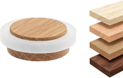 Houten Deurstopper - Wandbeschermer - Muren Beschermen - Zelfklevende Montage - 37mm Diameter - Eiken - Wit