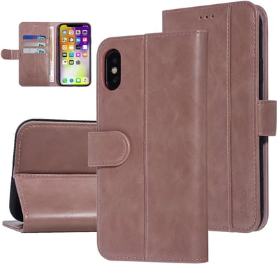 UNIQ Accessory iPhone Xs Max Booktype hoesje Zachte huid - Pasjeshouder 3 pasjes - Roze