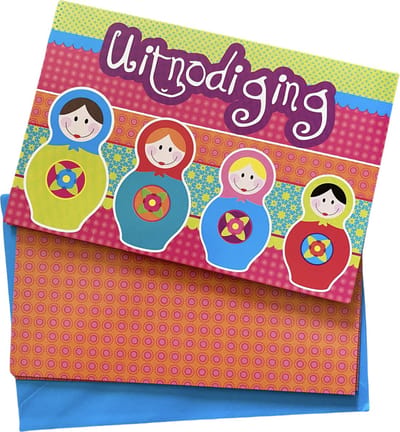DP Factory - Uitnodigingskaarten - Matroesjka - Baboesjka - 5 dubbele Uitnodigingskaarten - Feest - Uitnodiging