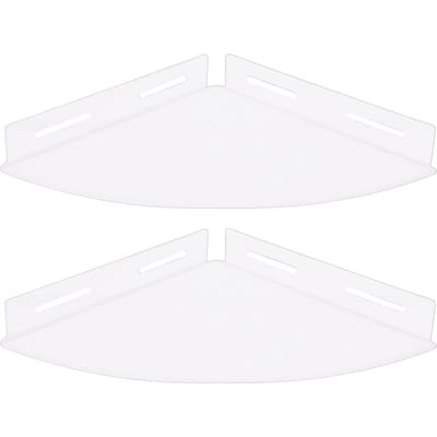 2 Stuks Acryl Hoek Zwevende Planken Wandmontage Doucheplank Transparante Organizer voor Badkameropslag Transparant transparant